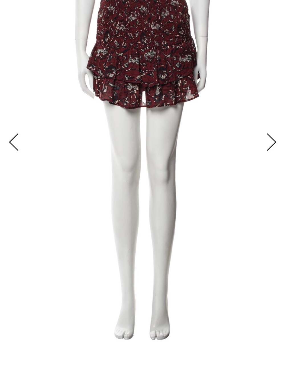 Isabel Marant Maroon Ruffle Tiered Women’s Skirt - Burgundy